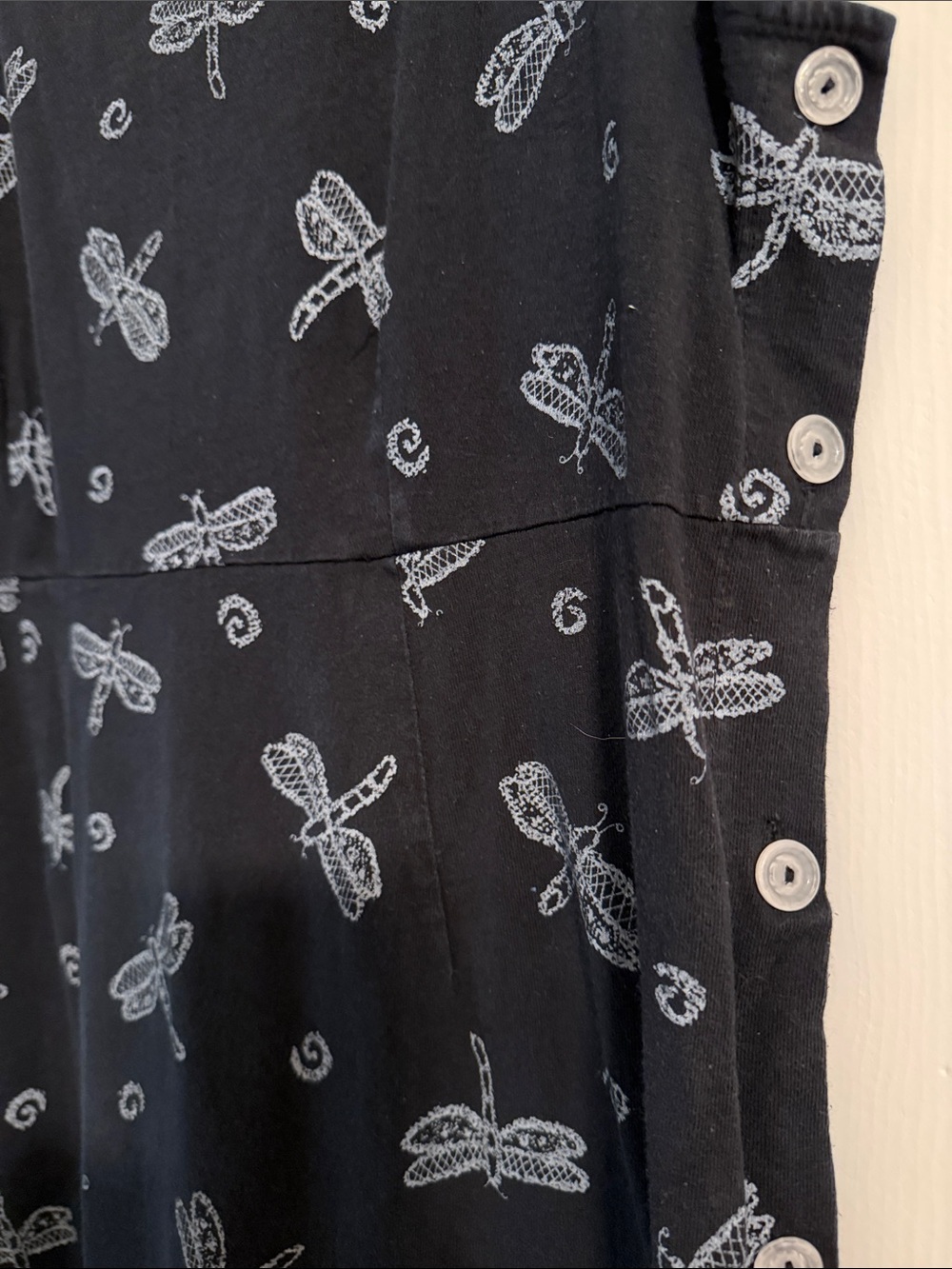 Fresh Produce Dragonflies Midi/Maxi Dress, 100% Cotton, Sleeveless, Button Side - Picture 6 of 10